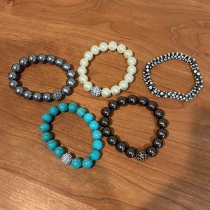 Lot of five Stella & Dot beaded bracelets